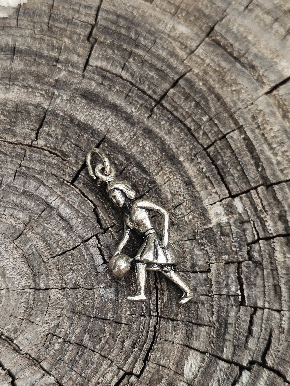 Vintage Sterling Silver Female Bowling Charm